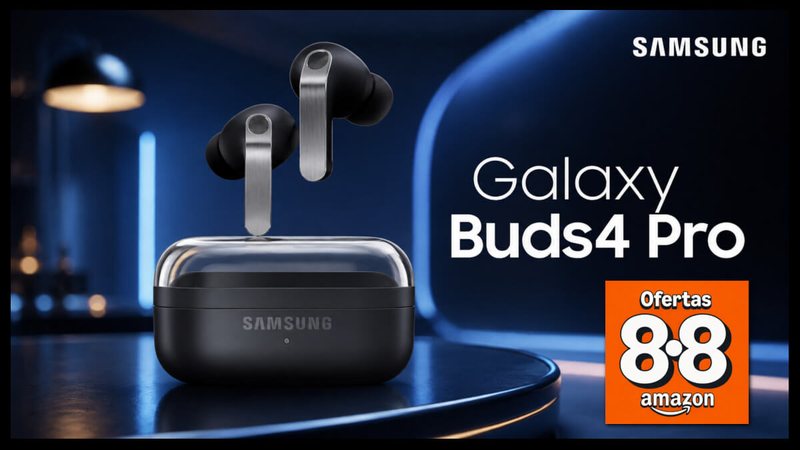 Esquenta 8.8 Amazon: novo Galaxy Buds4 Pro da Samsung com 33% de desconto