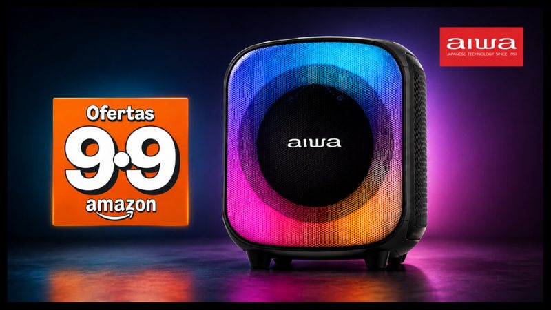 Esquenta 9.9 Amazon: caixa Partybox da AIWA com desconto de 50%