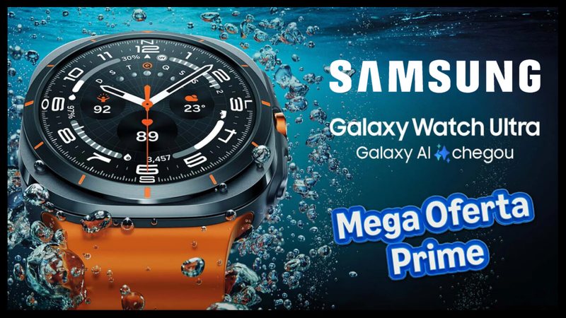 Mega Oferta Amazon Prime: 54% de desconto no Galaxy Watch Ultra da Samsung