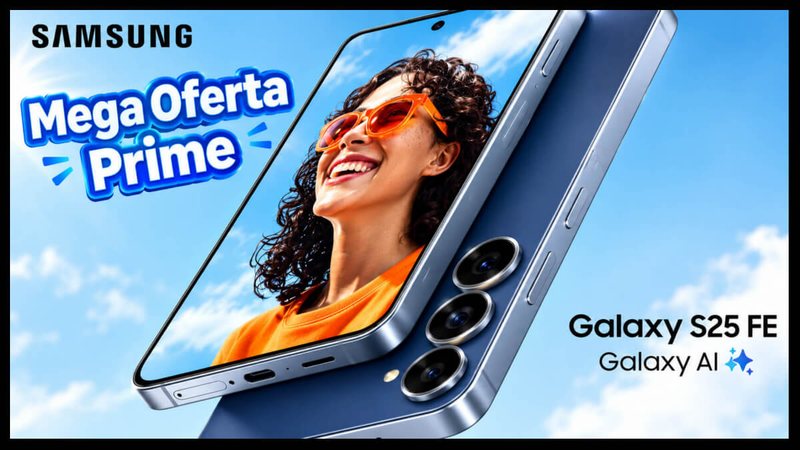 Mega Oferta Amazon Prime: até 42% de desconto no Samsung Galaxy S25 FE