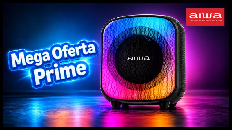Mega Oferta Amazon Prime: desconto de 55% na caixa Partybox da AIWA
