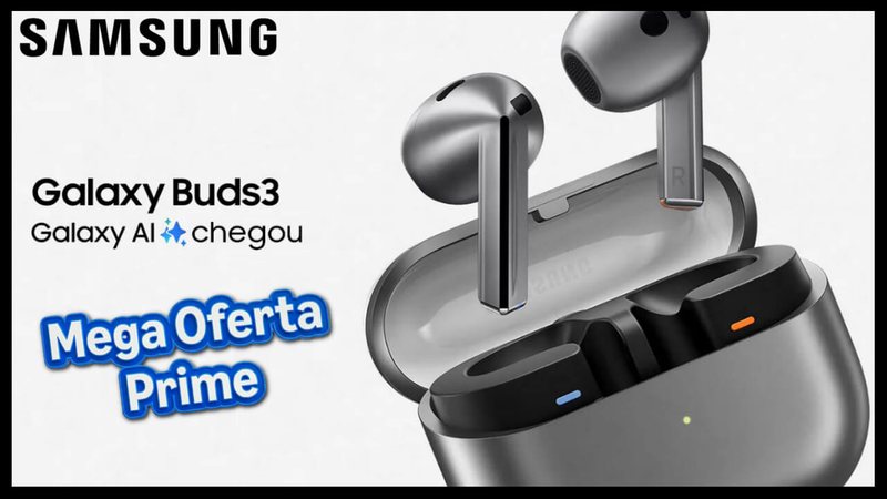 Mega Oferta Amazon Prime: Samsung Galaxy Buds3 com desconto de 58%