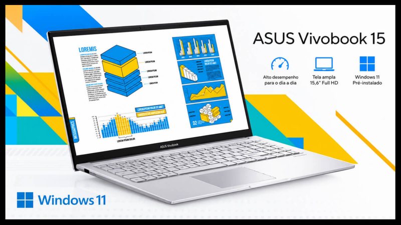 Oferta Relâmpago: 40% de desconto no notebook ASUS Vivobook 15