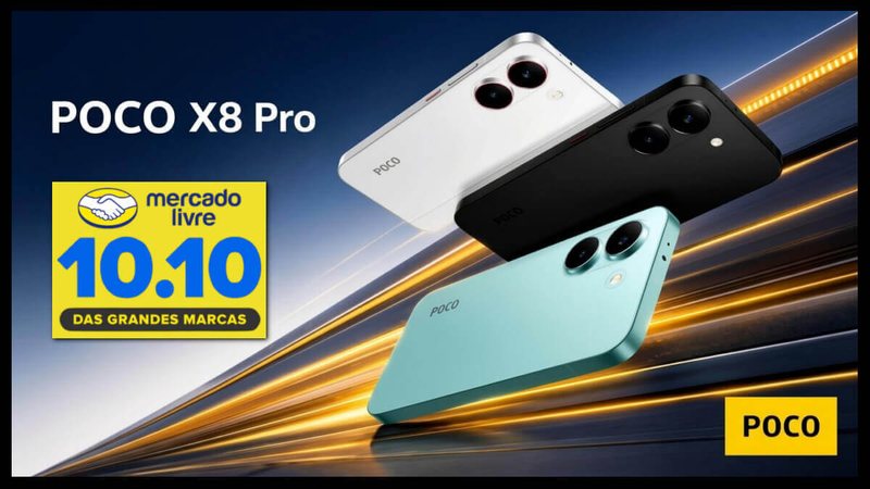 Ofertas 10.10 Mercado Livre: POCO X8 Pro com desconto de 51%