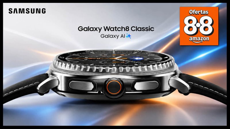 Ofertas 8.8 Amazon: até 55% de desconto no Galaxy Watch8 Classic da Samsung