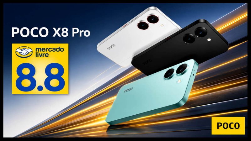 Ofertas 8.8 Mercado Livre: 62% de desconto no smartphone POCO X8 Pro
