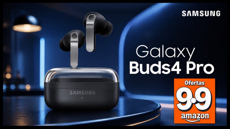 Ofertas 9.9 Amazon: desconto de 35% no Galaxy Buds4 Pro da Samsung
