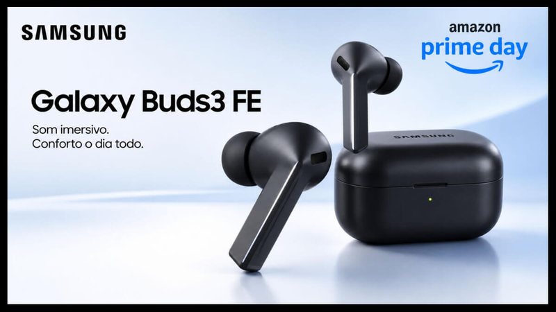 Ofertas Prime Day: 48% de desconto no Galaxy Buds3 FE da Samsung