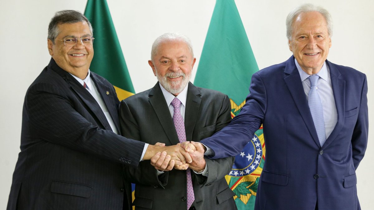 O presidente Luiz Inácio Lula da Silva anuncia Ricardo Lewandowski como ministro da Justiça e Segurança Pública em substituição a Flávio Dino - Marcelo Camargo - Agência Brasil