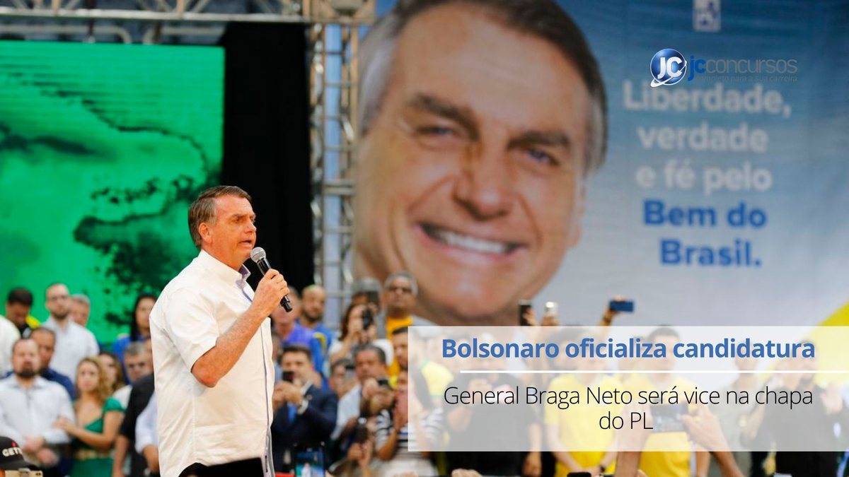 Atual presidente durante convenção partidária do PL - Tomaz Silva/Agência Brasil - Bolsonaro Oficializa candidatura à reeleição
