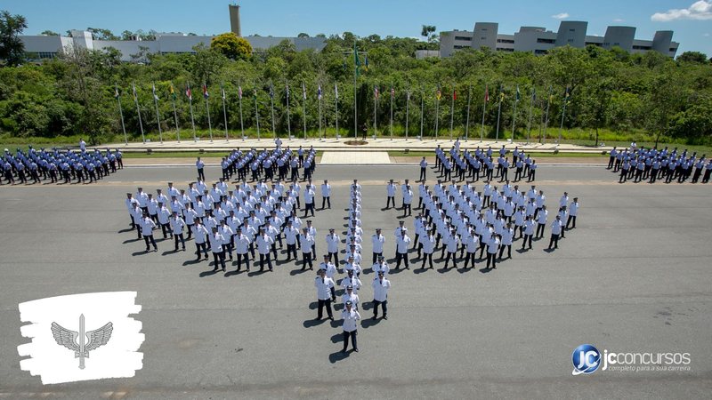 Concurso da Aeronáutica: militares durante solenidade no Ciaar, em Lagoa Santa - Foto: Divulgação