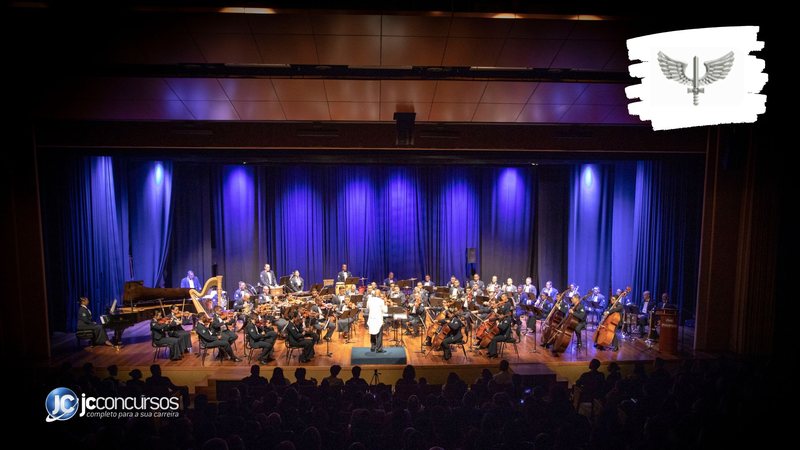 Processo seletivo da Aeronáutica: Orquestra Sinfônica da Força Aérea Brasileira durante apresentação - Foto: Divulgação
