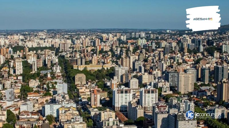 Concurso da Agesan RS: vista panorâmica de Porto Alegre, onde fica a sede da instituição