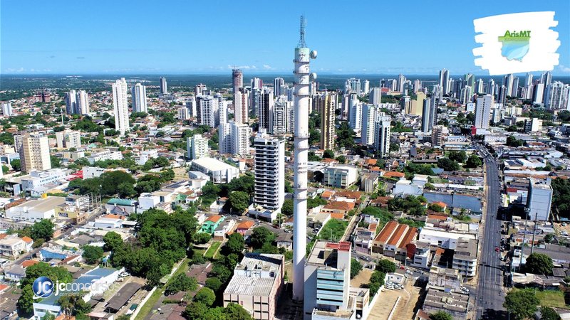 Concurso da ARIS MT: vista área da capital mato-grossense, onde fica a sede da agência - Foto: Luiz Alves/Prefeitura de Cuiabá