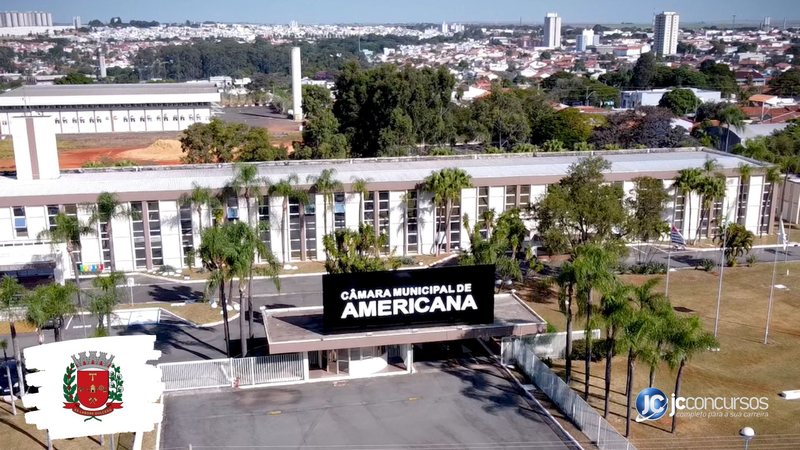 Concurso da Câmara de Americana: vista aérea do prédio do Legislativo
