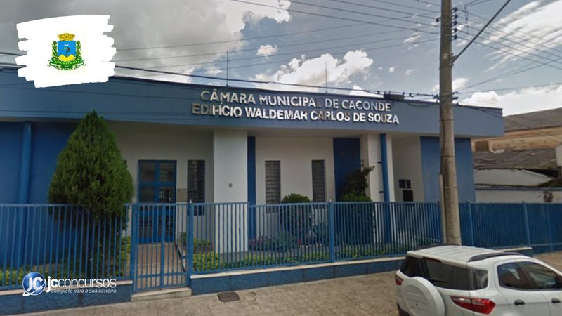 Concurso da Câmara de Caconde: fachada da sede do órgão - Foto: Google Street View