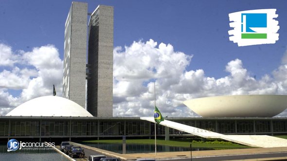 Concurso da Câmara dos Deputados: fachada do Congresso Nacional, sede das duas Casas do Poder Legislativo brasileiro - Foto: Agência Brasil