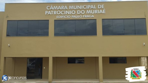 Concurso da Câmara de Patrocínio do Muriaé MG: sede do Legislativo - Divulgação