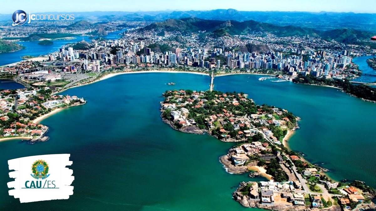 Concurso do CAU ES: vista aérea de Vitória, onde fica a sede do órgão - Foto: Divulgação