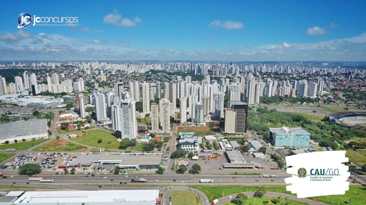 Concurso do CAU GO: vista panorâmica de Goiânia, onde fica a sede do órgão - Divulgação