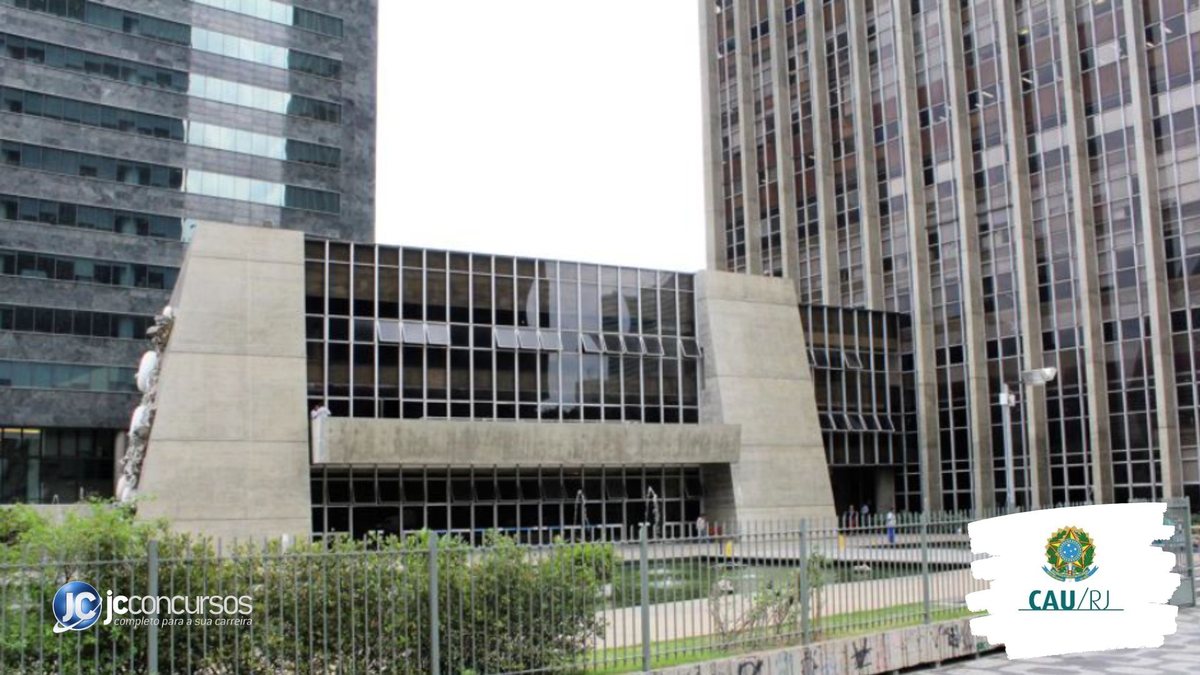 Concurso do CAU RJ: fachada da sede do órgão, na capital fluminense - Divulgação