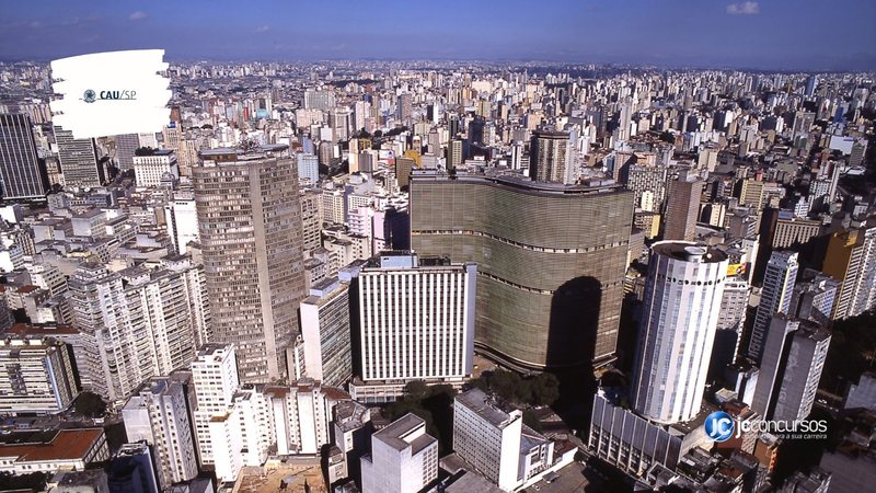 Concurso do CAU SP: vista panorâmica da capital paulista, onde fica a sede da entidade - Foto: Divulgação/Prefeitura de São Paulo