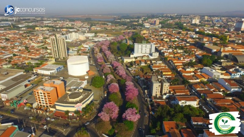 Processo seletivo do Consórcio Cemmil SP: vista aérea da cidade de Araras, município consorciado ao Cemmil
