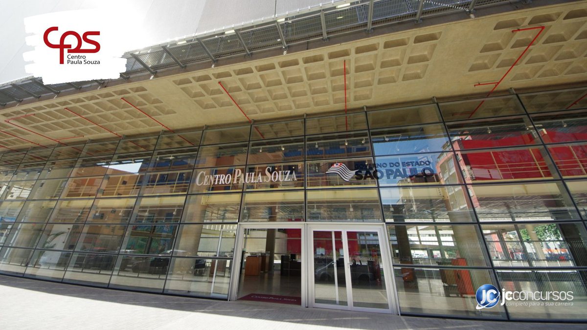 Concurso do Centro Paula Souza: fachada do edifício-sede da instituição, na capital paulista - Divulgação