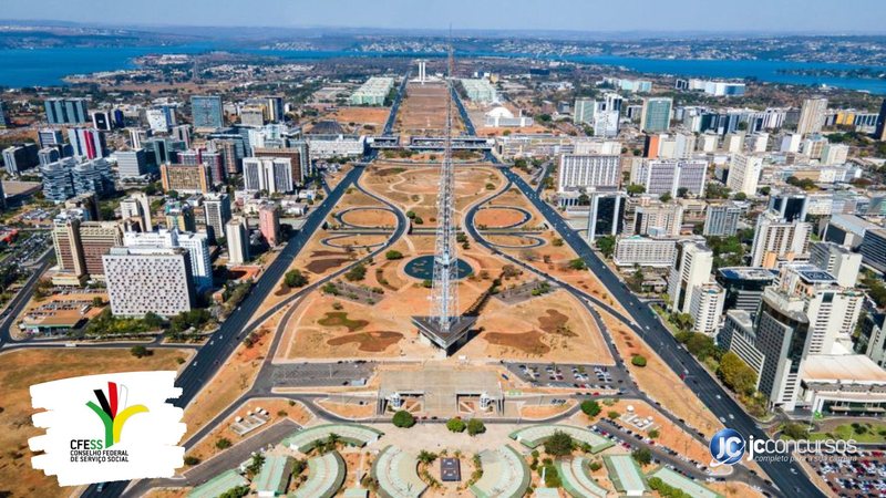 Concurso do CFESS: vista aérea de Brasília, onde fica a sede do órgão - Foto: Divulgação/Embratur