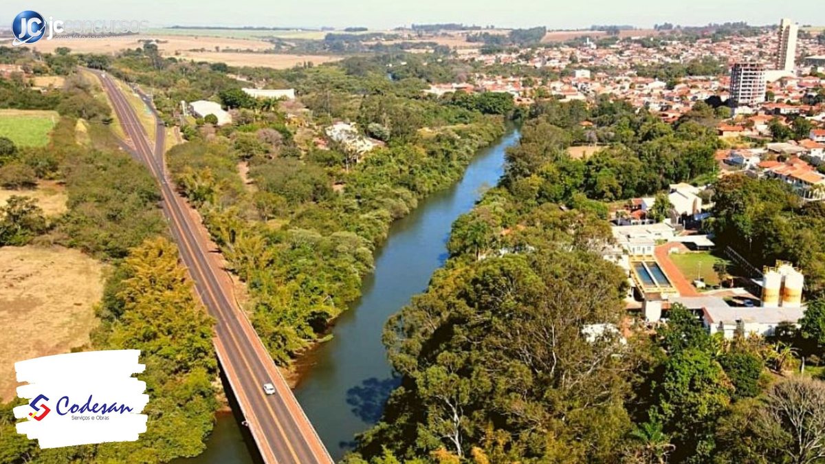 Concurso da Codesan SP: vista aérea da cidade de Santa Cruz do Rio Pardo - Divulgação