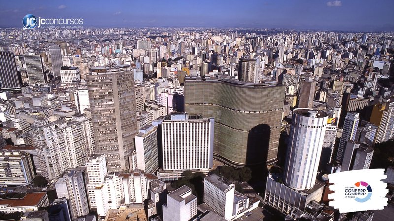 Concurso do Conrerp-2: vista aérea da capital paulista, onde fica a sede da instituição - Foto: Divulgação/Prefeitura de São Paulo