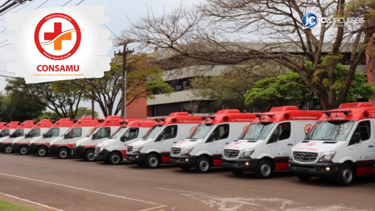 Concurso do Consamu PR: ambulâncias do Consórcio de Saúde dos Municípios do Oeste do Paraná