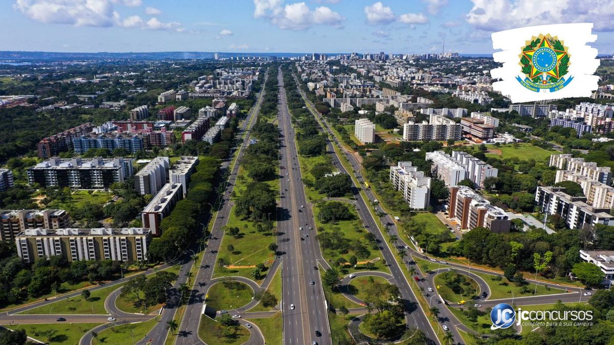 Concurso do Core DF: vista panorâmica de Brasília, onde fica a sede do órgão