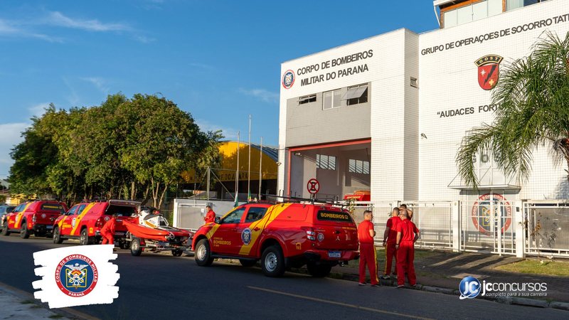 Concurso do Corpo de Bombeiros do Paraná: fachada de unidade da corporação