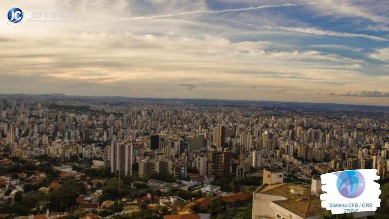 Concurso do CRB-6: vista aérea de Belo Horizonte (MG), cidade em que serão lotadas as ofertas - Crédito: João Paulo Vale