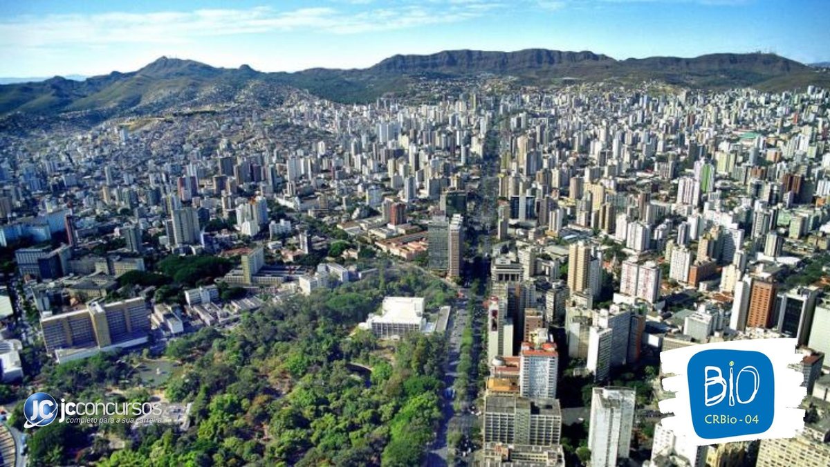 Concurso do CRBio-4: vista aérea de Belo Horizonte, onde fica a sede do órgão - Foto: PBH