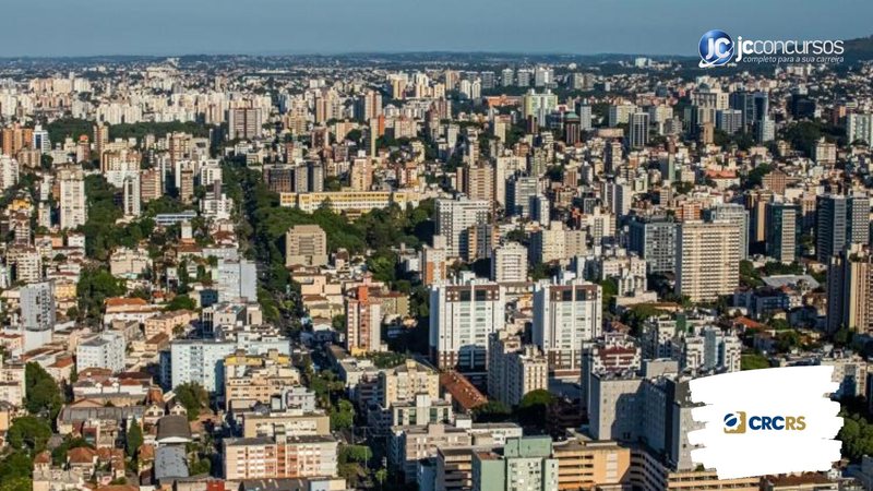 Concurso do CRC RS: vista panorâmica de Porto Alegre, onde fica a sede do órgão