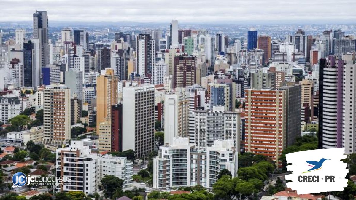 Concurso do Creci PR: vista panorâmica de Curitiba, onde fica a sede do órgão - Divulgação