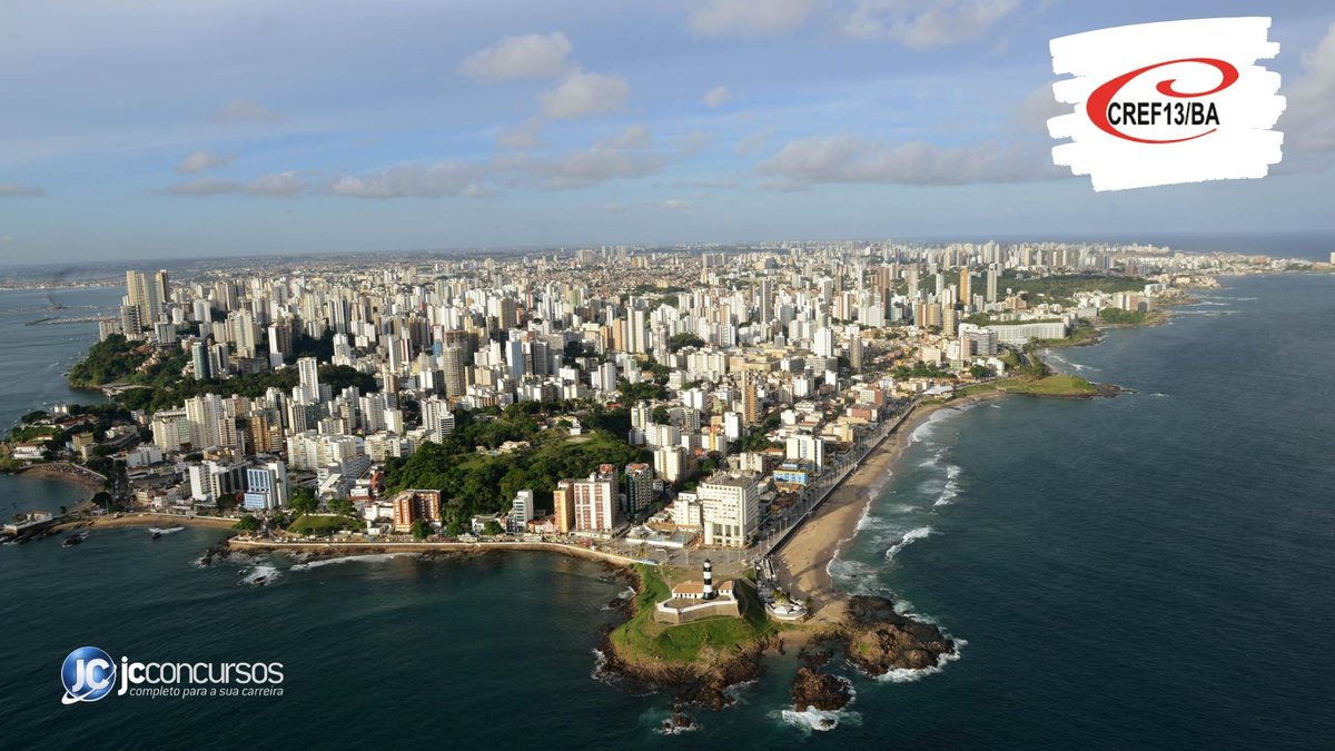 Concurso do Cref BA: vista aérea de Salvador, onde fica a sede do órgão - Foto: Divulgação