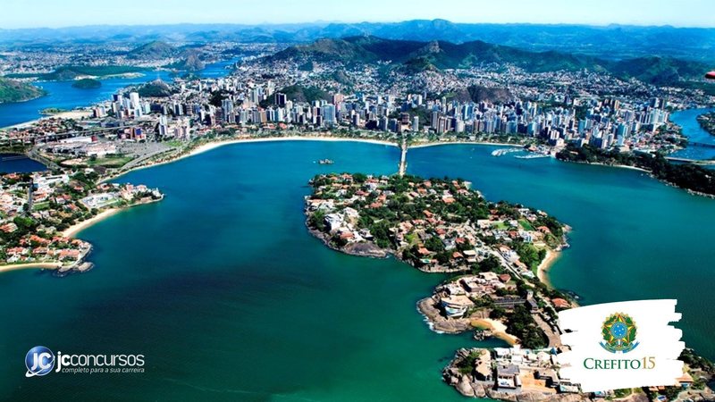 Concurso do Crefito-15: vista aérea de Vitória, onde fica a sede do órgão - Foto: Divulgação