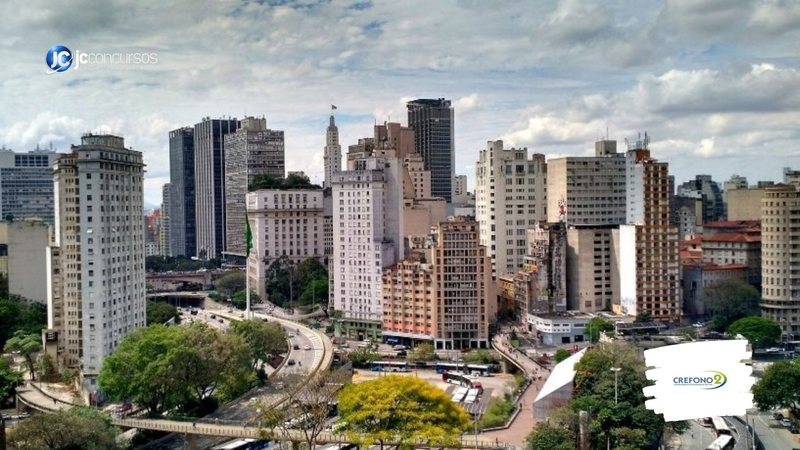 Concurso do Crefono SP: vista panorâmica da capital paulista, onde fica a sede da entidade - Foto: Divulgação/Prefeitura de São Paulo