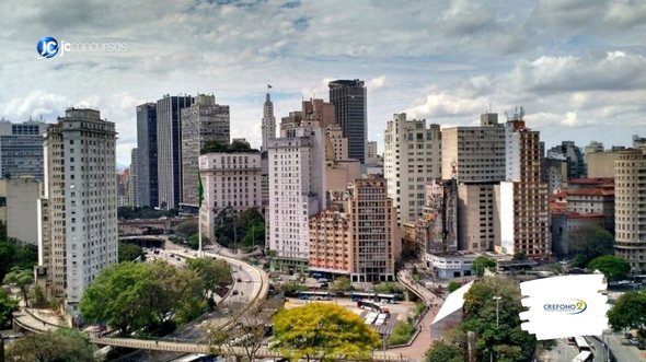 Concurso do Crefono SP: vista panorâmica da capital paulista, onde fica a sede da entidade - Foto: Divulgação/Prefeitura de São Paulo