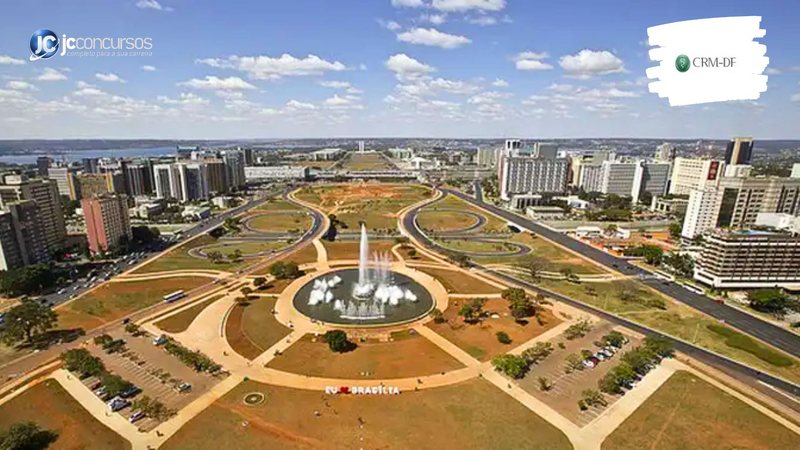 Concurso do CRM DF: vista panorâmica de Brasília, onde fica a sede do órgão
