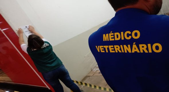Concurso CRMV RO: servidores do Conselho de Medicina Veterinária de Rondônia durante fiscalização - CRMV/MS