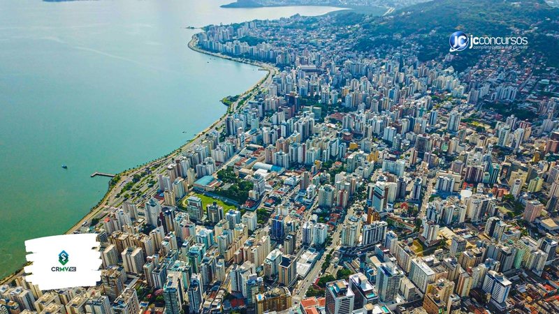 Concurso do CRMV SC: vista aérea de Florianópolis, onde fica a sede da entidade - Foto: Eduardo Valente/Governo de Santa Catarina