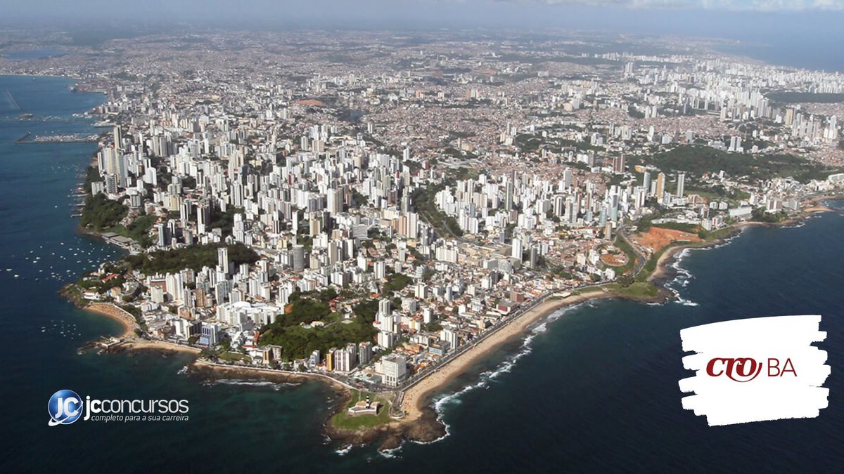 Concurso do CRO BA: vista aérea de Salvador, onde fica a sede do órgão - Manu Dias (Secom/BA)