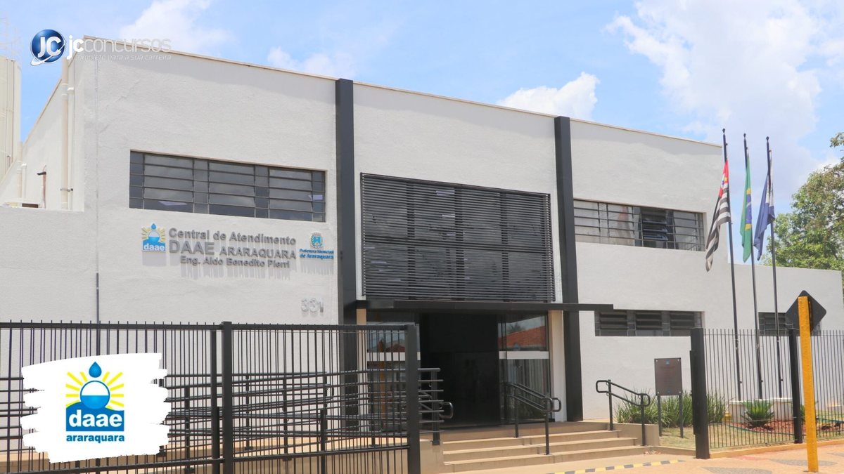 Concurso do Daae de Araraquara: fachada da Central de Atendimento do órgão - Divulgação