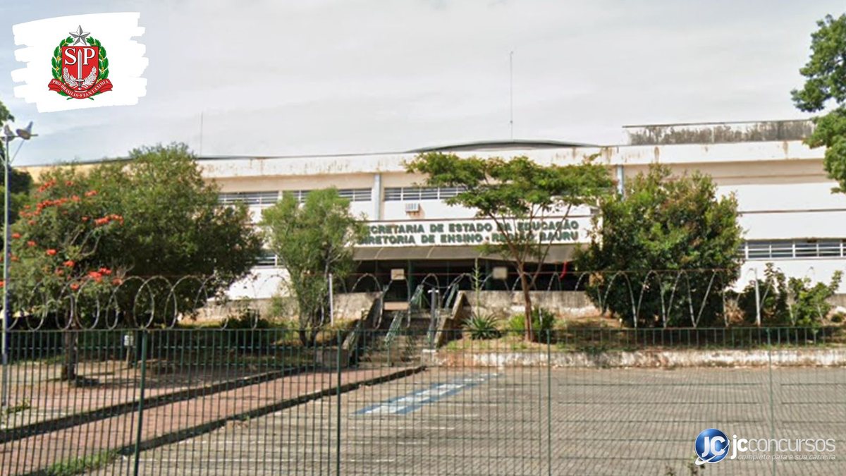 Processo seletivo de Bauru SP: fachada da sede da Diretoria de Ensino da Região de Bauru