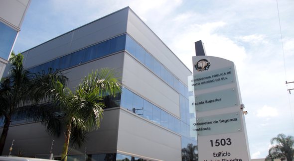 Concurso DPE MS: fachada do edifício sede da Defensoria Pública de Mato Grosso do Sul - Divulgação