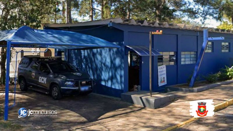 Concurso da Prefeitura de Itatinga SP: fachada da sede da Guarda Civil Municipal